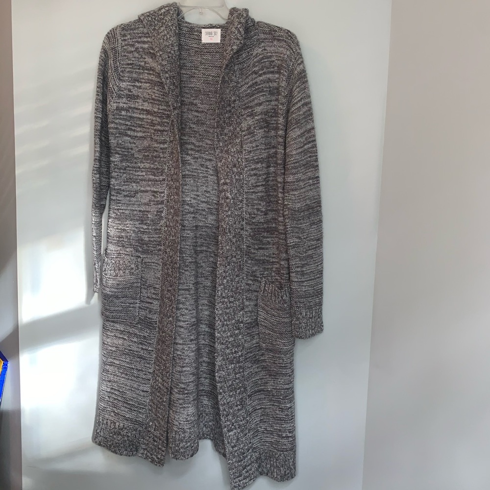 SIENNA SKY Heather Gray Long Sleeve Cardigan
